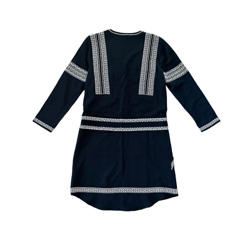 Veronica Beard Black Silk Embroidered Mini Dress - Picture 4 of 13